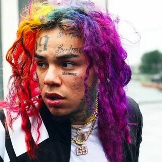 Tekashi 6ix9ine wears an Adidas Black track Jacket Rapper, P