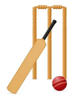 cricket equipment bat ball and wicket vector illustration 51