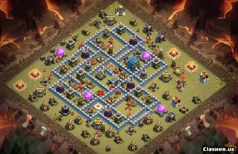 Town Hall 12 TH12 Asymmetrical war base (upload 2) With Link