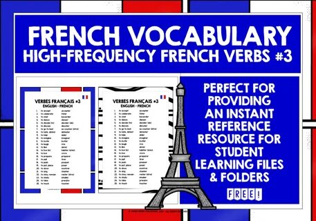 French Verbs Reference List 3 Teaching Resources - Mobile Le