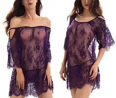 Lace Lingerie Sleepwear Halter Babydoll V-String *Plus Keep 