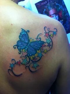 I added stars to my butterfly tattoo Butterfly tattoos for w