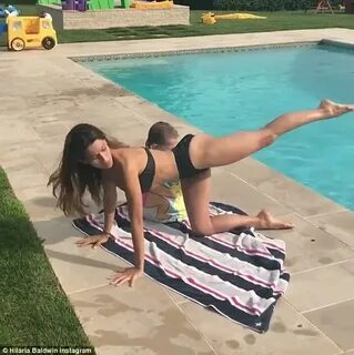Hilaria Baldwin shows off yoga moves before vow renewal