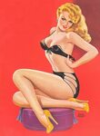 Pin Up Print: 1946 Blonde Girl Stripping Her Two Piece