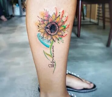 Sunflower tattoo by Ilaria Tattoo Art Post 26230 Watercolor 