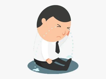 Crying Cartoon Sadness - Man Crying Png, Transparent Png , T