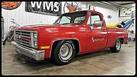 86 Red C10 Square body Checy Lowrider Bagged V8 Short Bed Au