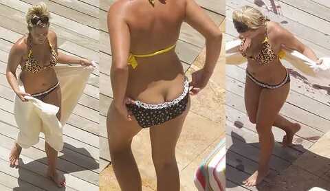 Jamie Lynn Spears in sexy upskirt ass with bikini at the poo