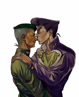 Slideshow: josuke and okuyasu pose.