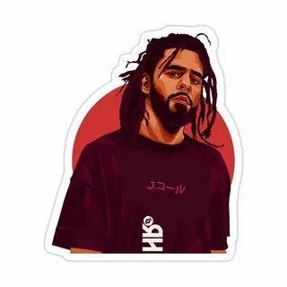 Scribbled J. Cole Vinyl Sticker E6D