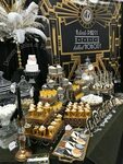Great Gatsby Theme Dessert Table by Dessert Tables and Favor