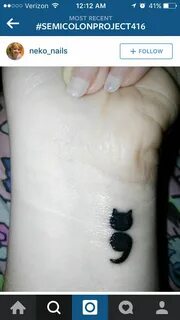 Wrist Cat Semicolon Tattoo - Novocom.top