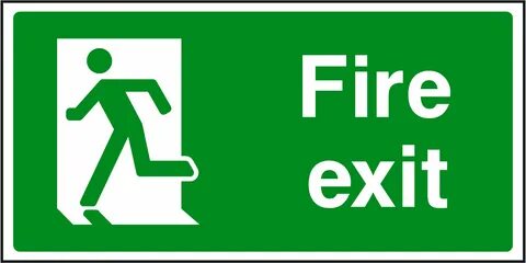 fire exit sign left arrow - Clip Art Library