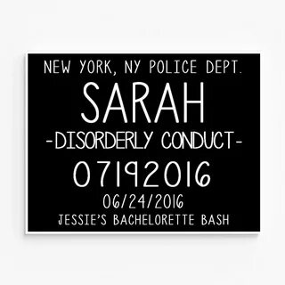 Bachelorette Party Mugshot Signs. Customized with your Etsy