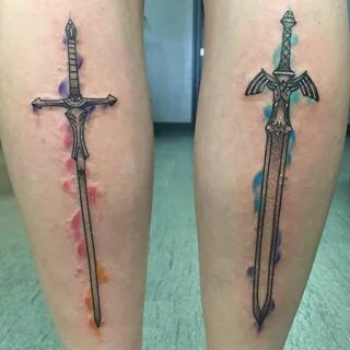 The glow with sao sword tho Him and her tattoos, Sleeve tatt