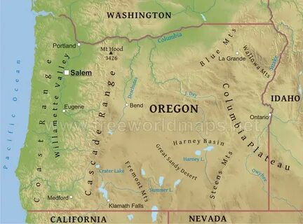 Oregon Mountain Ranges Map - Tupper Lake Ny Map