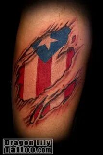 Beautiful Puerto Rico Flag Under Your Skin Tattoo Design