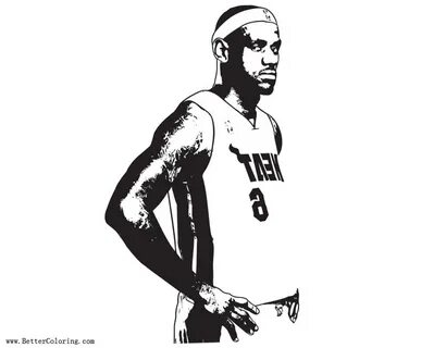 Lebron James Coloring Pages from Miami Heat - Free Printable