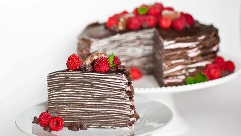 Chocolate Raspberry Crepe Cake Recipe (video) Recipe Romanti