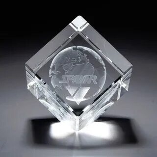 3D Crystal Jewel Cube Large Award MyShopAngel Promotional Pr