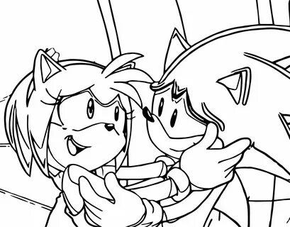 awesome Amy Rose And Sonic Meeting Coloring Page Rose colori