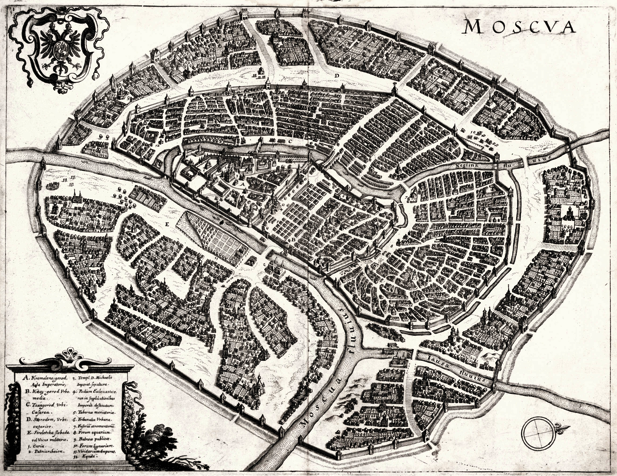 Карта Москвы XVII века Карта Москвы XVII века