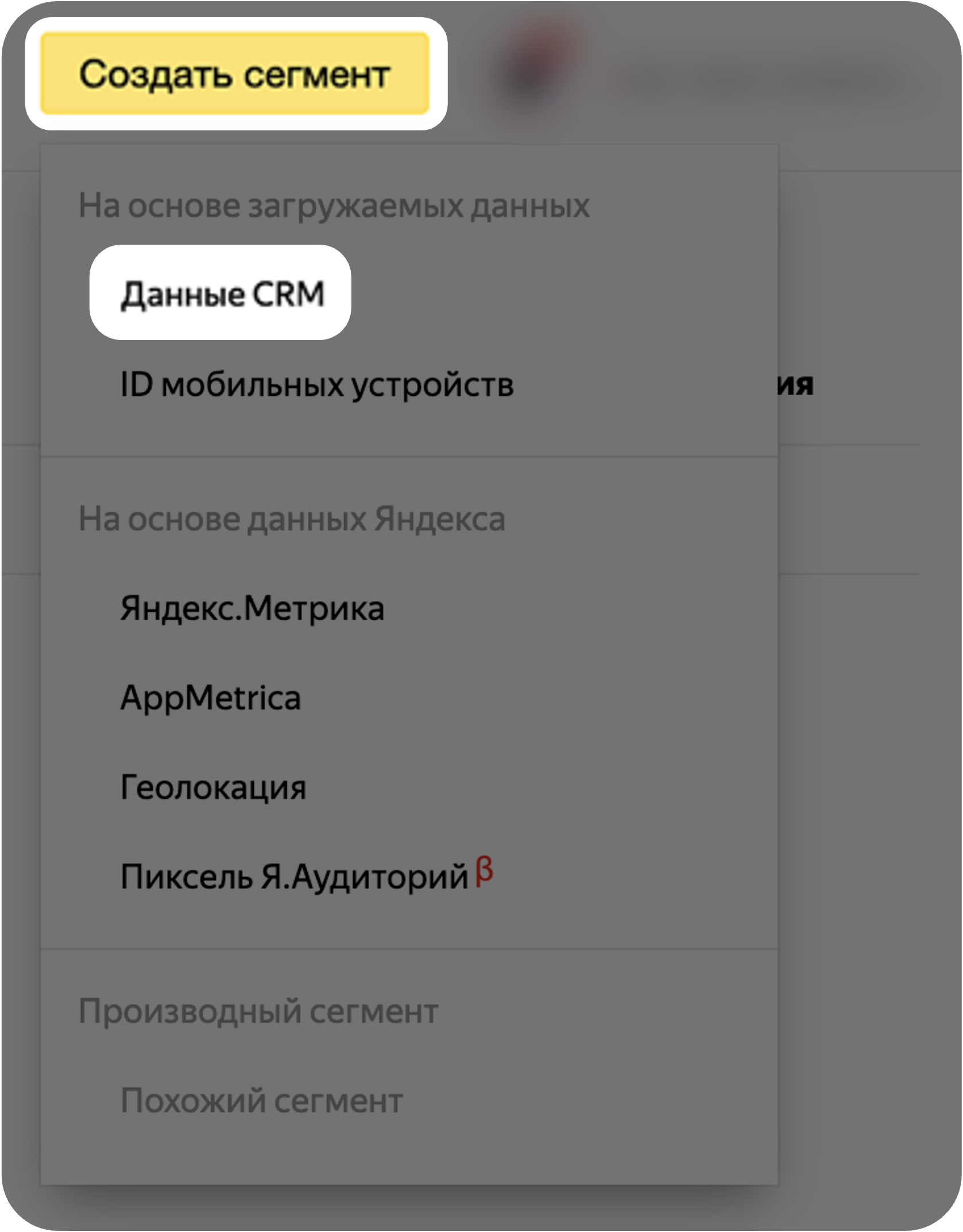 Сегмент в Аудиториях
