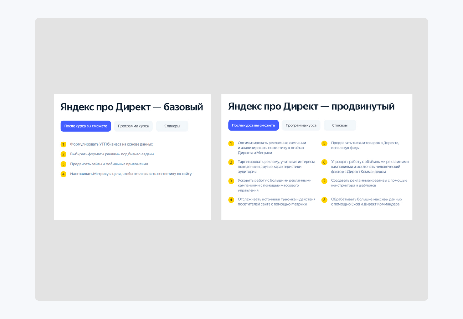Две части курса о Яндекс Директе