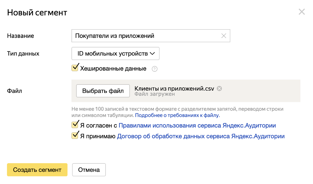 Сегмент Аудиторий