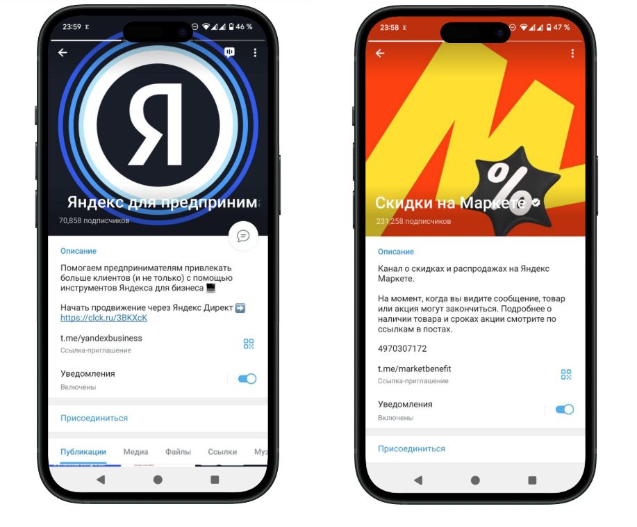 Каналы в Telegram