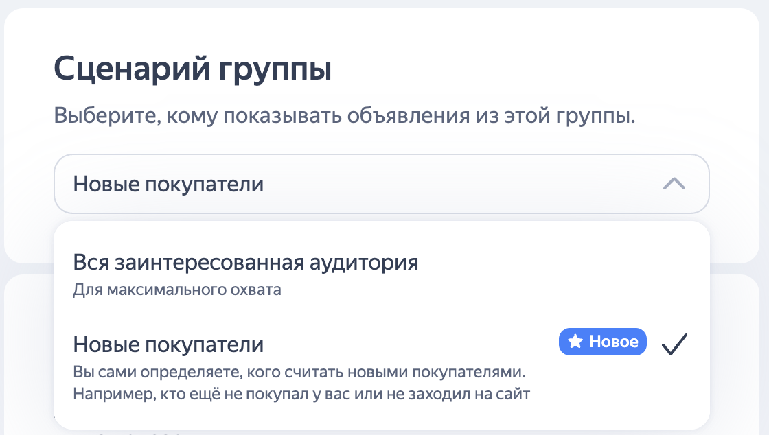 Сценарий группы в Директе