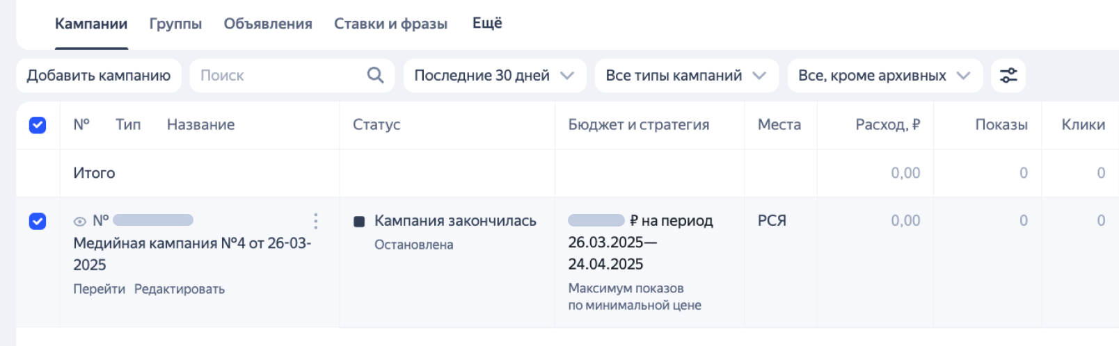Уровни настроек в Директе
