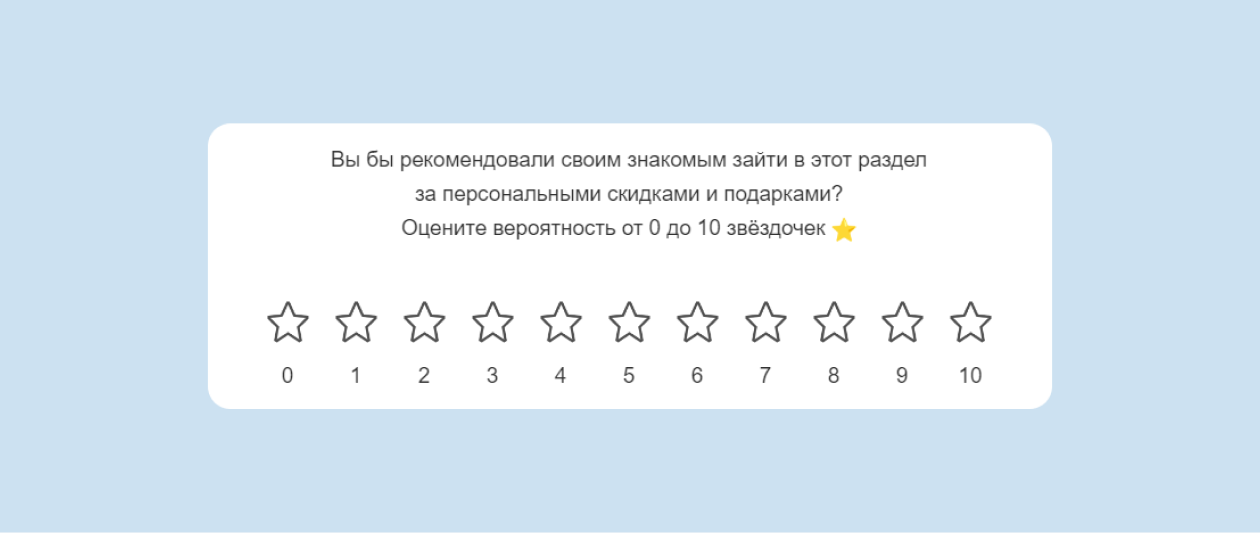 Пример совмещения десятибалльной шкалы и звёздочек