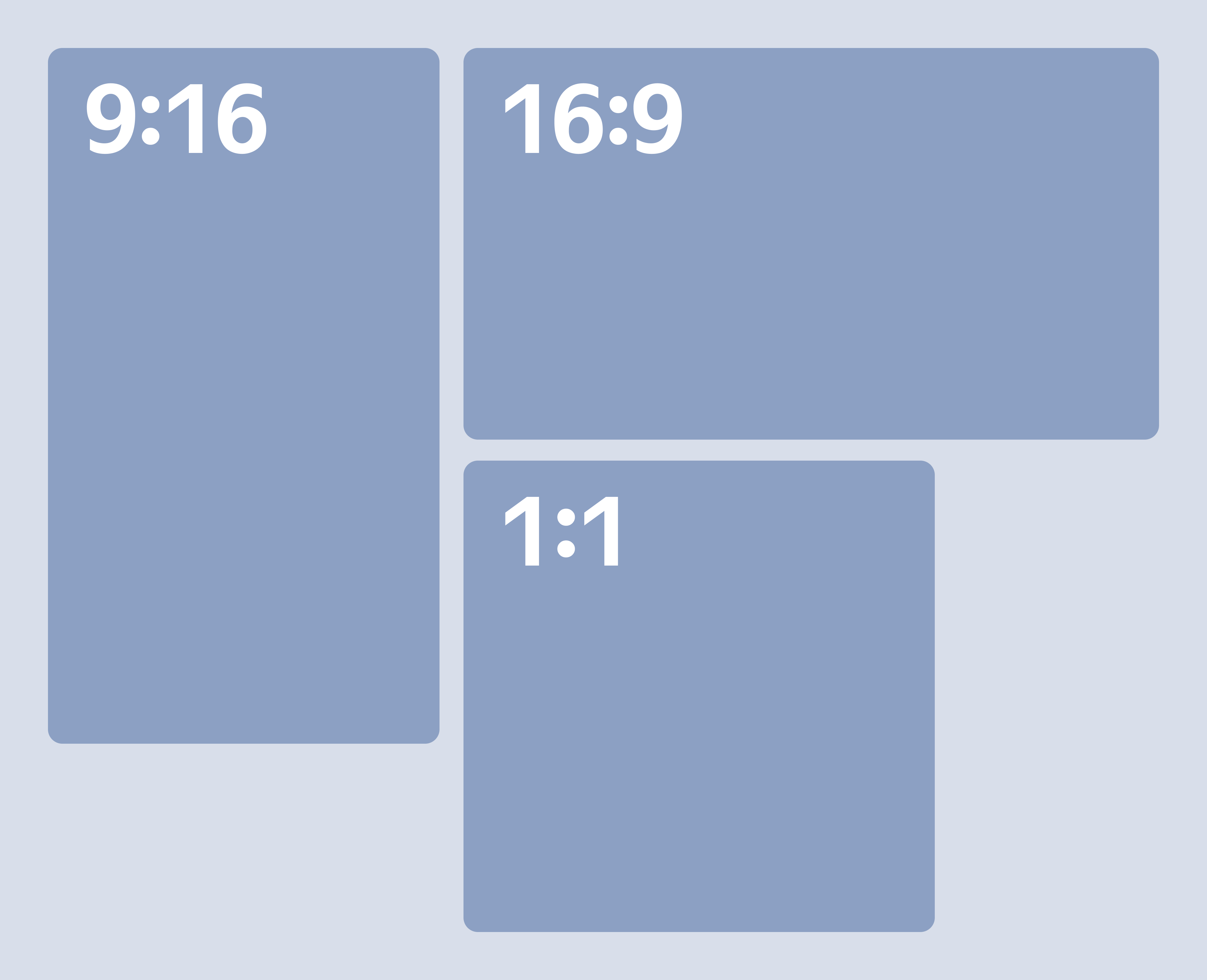 Три формата видео разных пропорций