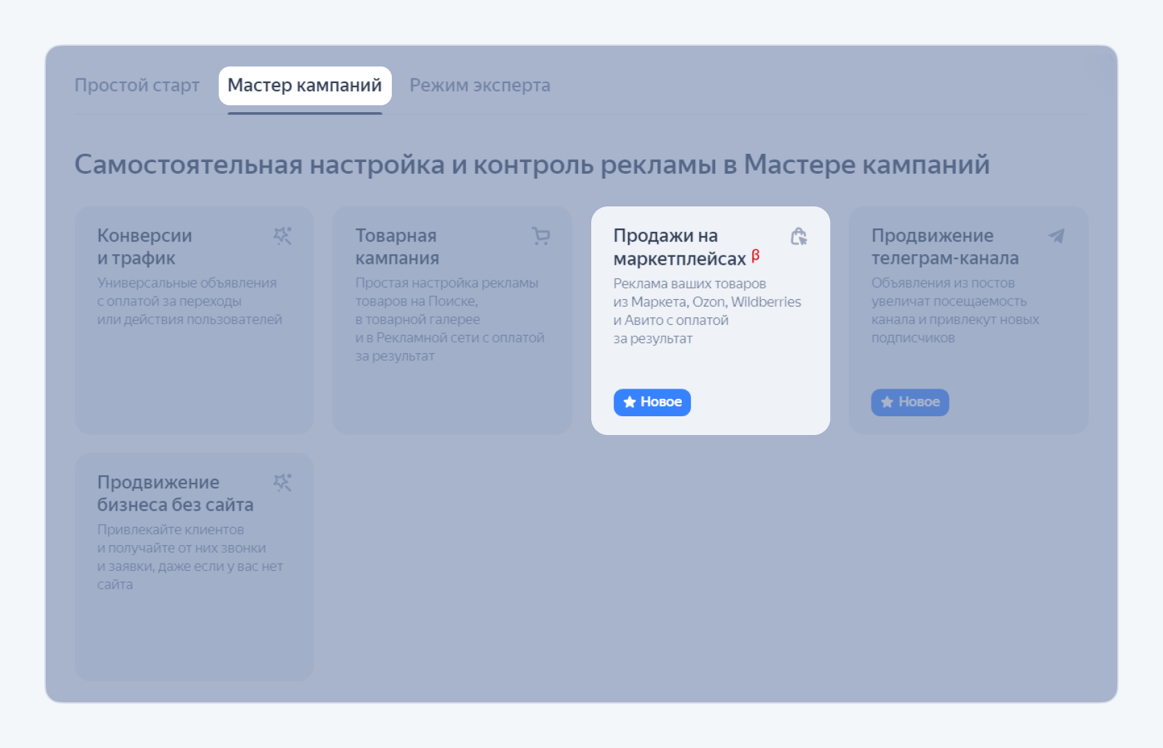 Интерфейс Директа Про