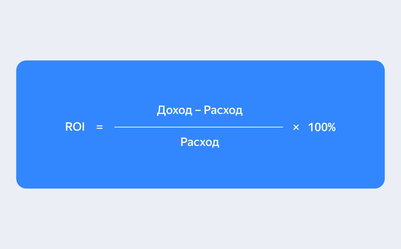 Формула расчёта ROI