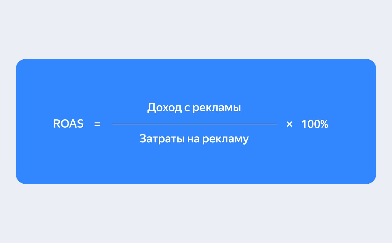 Формула расчёта ROAS