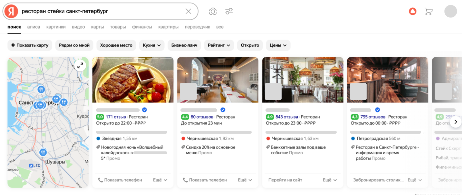 Карточки компаний в Яндекс Картах
