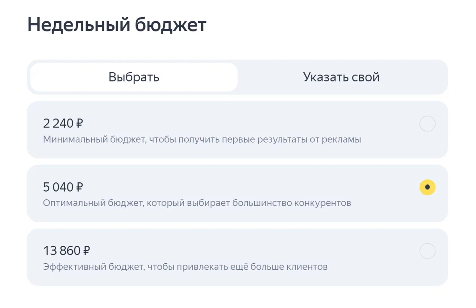 Настройка кампании в Директе