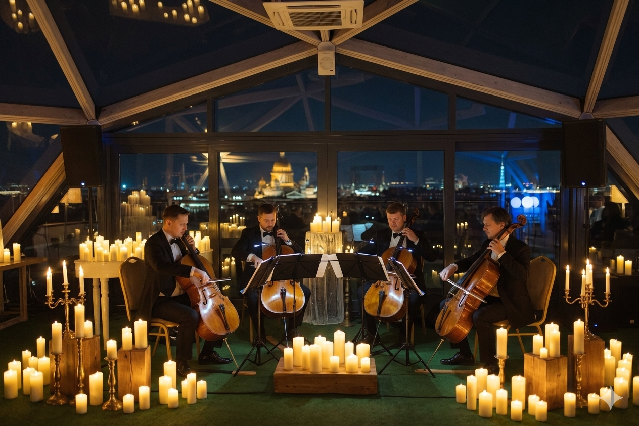 Афиша: Магия свечей. Рок-хиты на виолончелях в оранжерее в Санкте-Петербург 27 мая 2026