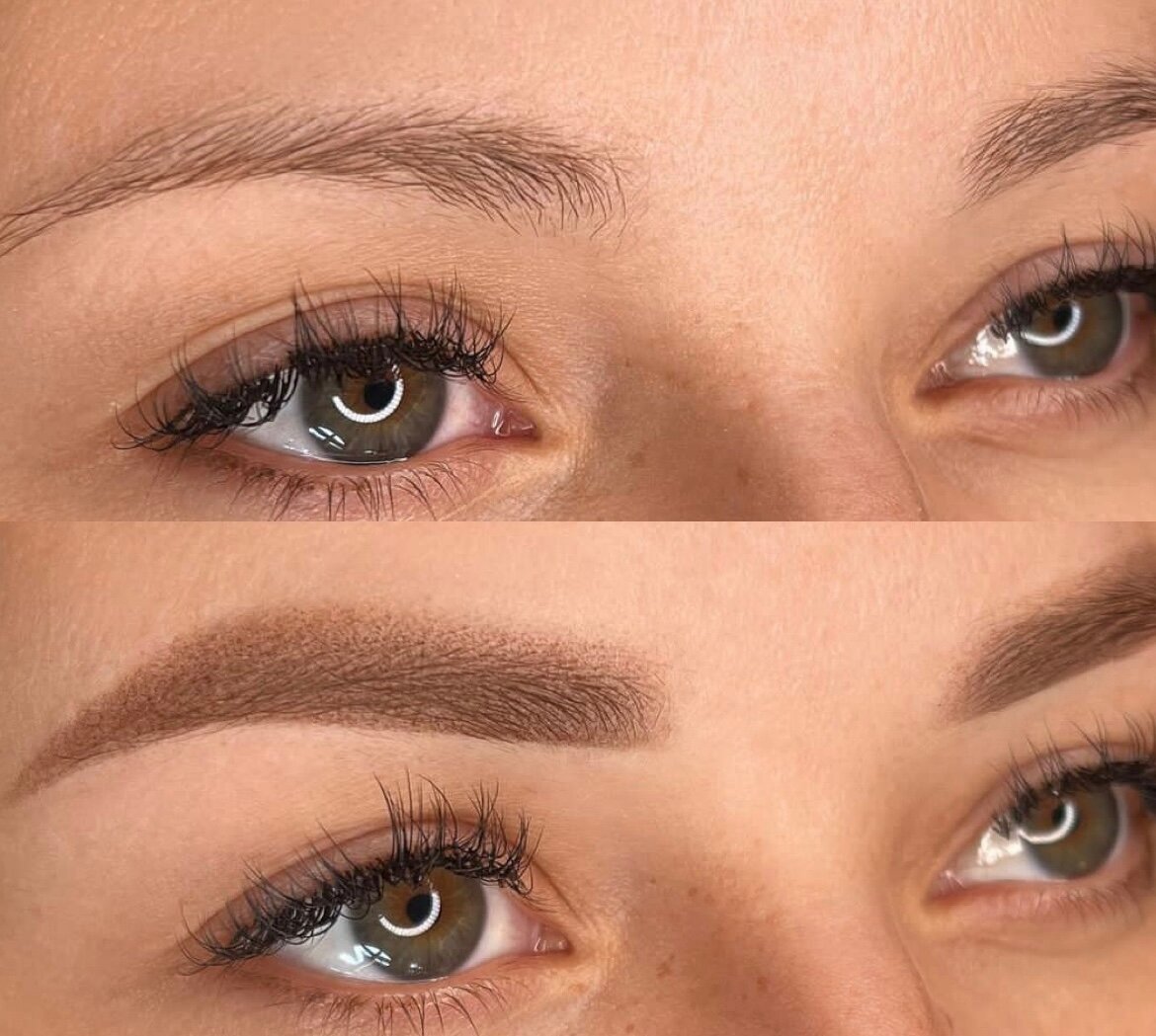 Пудровый татуаж бровей