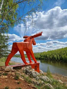 Лось (Sverdlovsk Region, Kamensk-Uralskiy gorodskoy okrug, Sinarskiy rayon) ، نصب تذكاري، نحت
