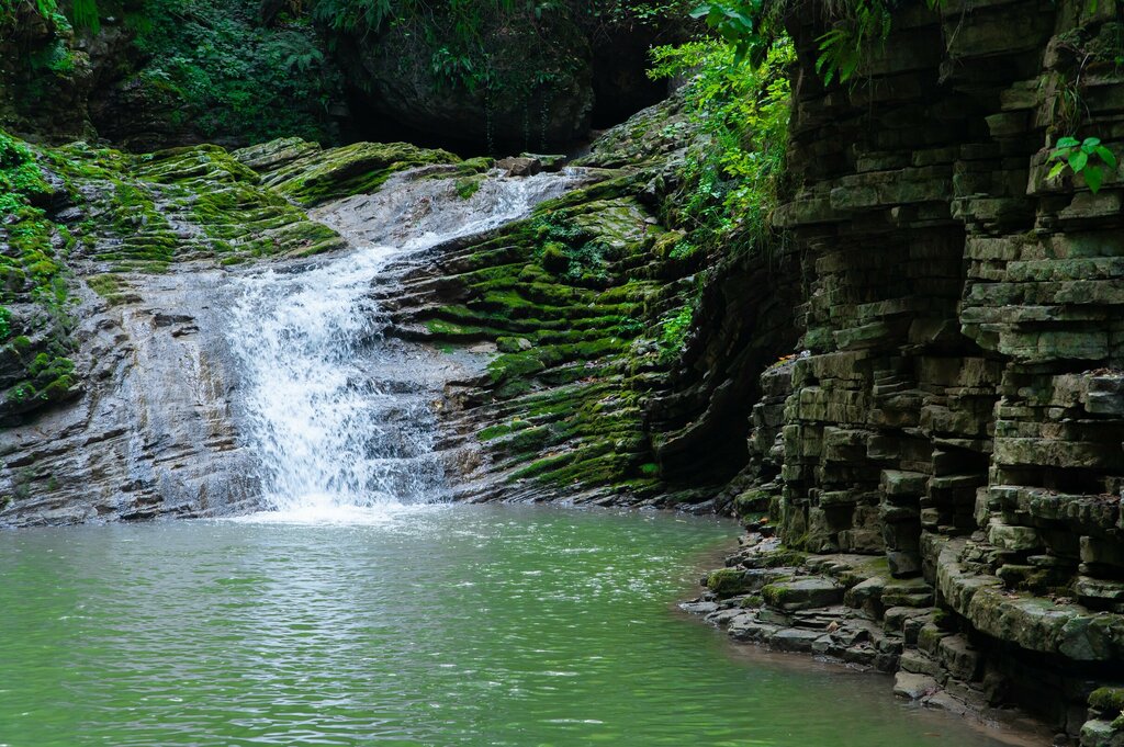 Landmark, attraction Waterfalls of Bol'shoj Rufabgo, Republic of Adygea, photo