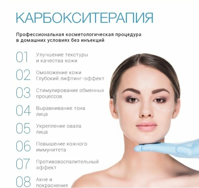 Карбокситерапия лица до и после 