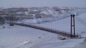 Мост на микрорайон Рудник (Vorkuta River), landmark, attraction