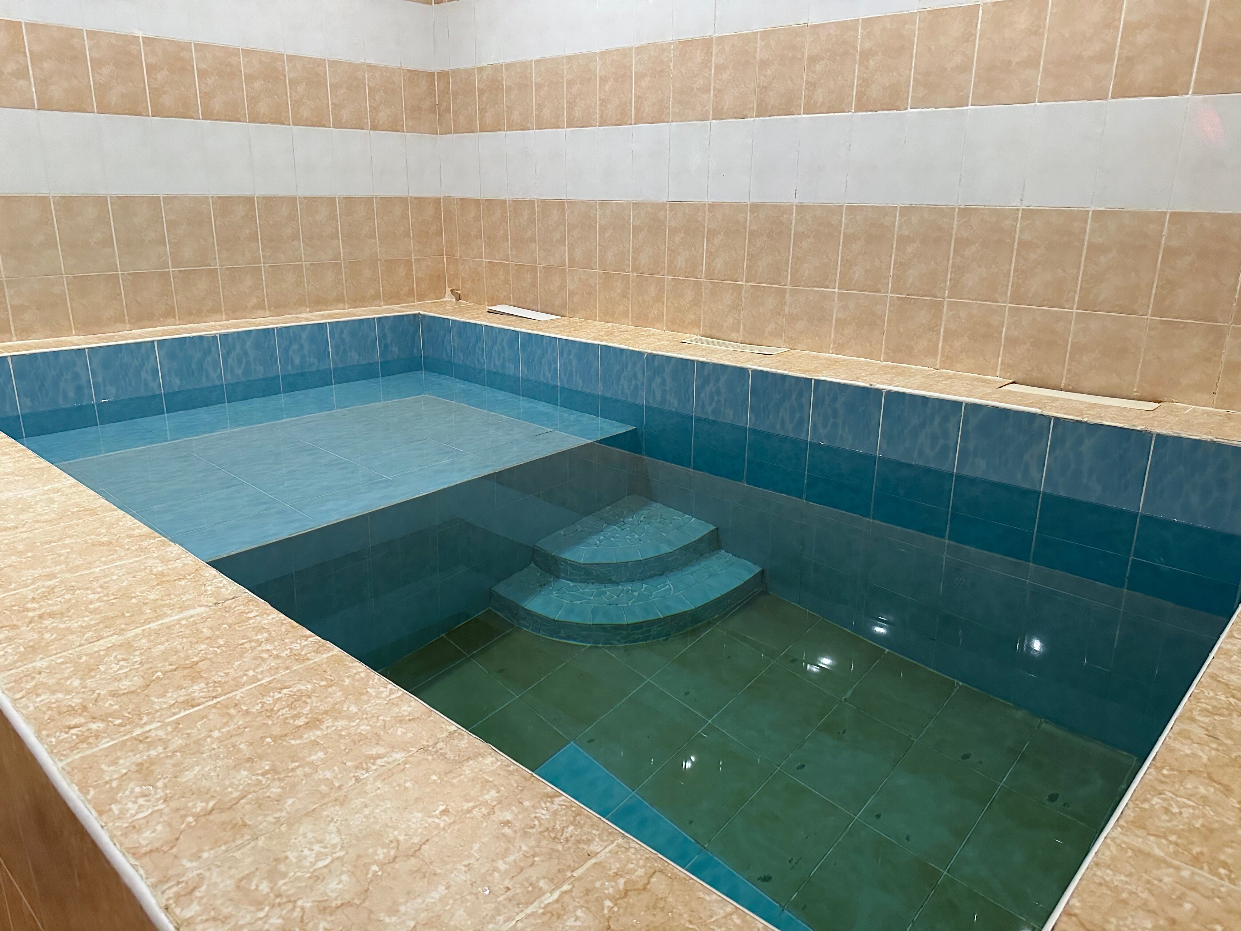 Жетілген ресейлік үй шаруасындағы әйел камерада өзін көрсетеді.