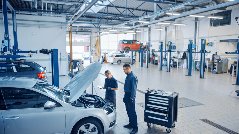 Auto service — under-hood inspection