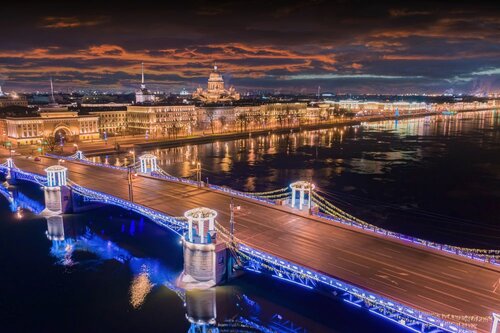 Landmark, attraction Dvortsoviy Bridge, Saint Petersburg, photo