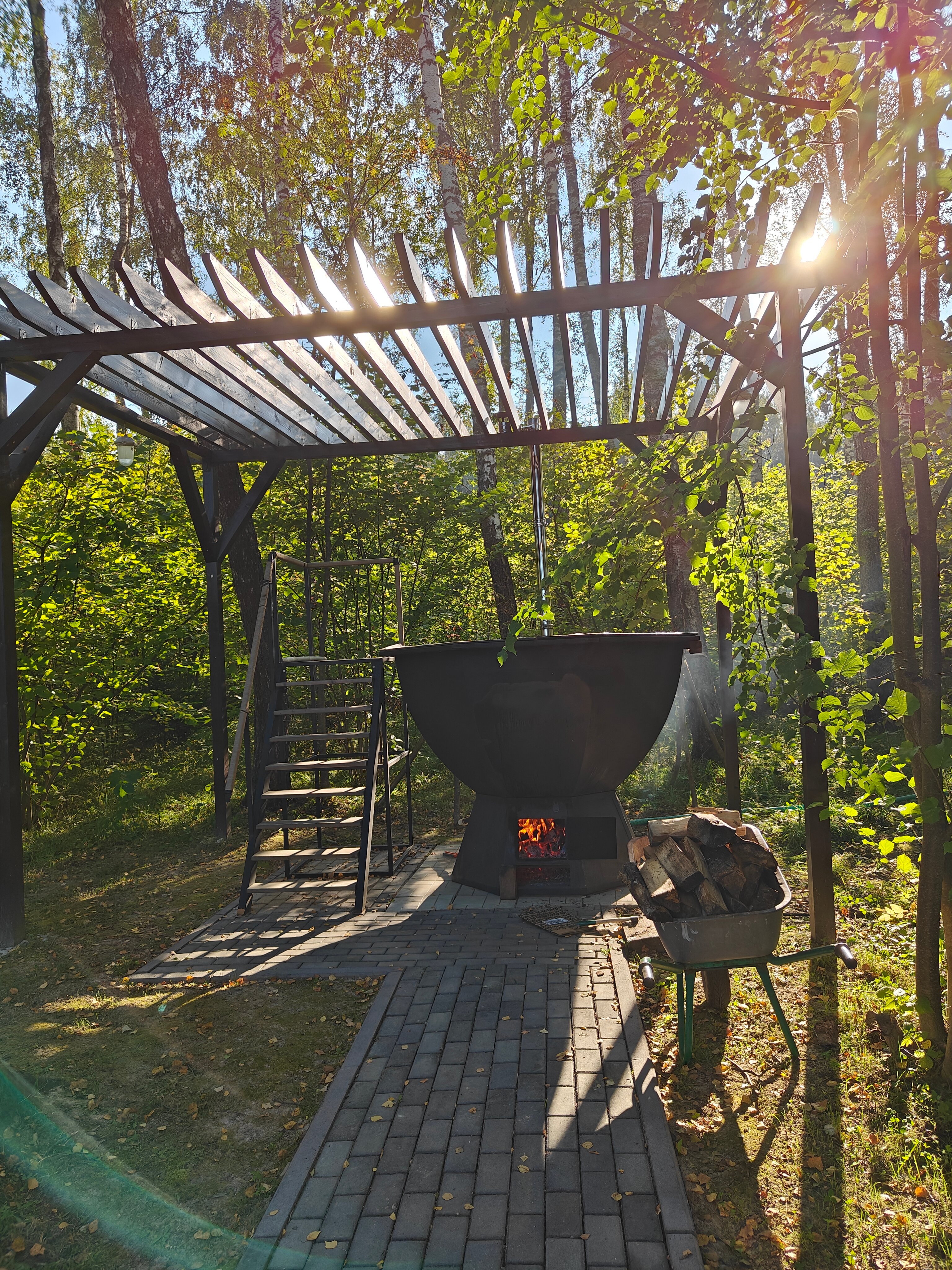 Фото Уютный домик в лесу у пруда