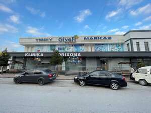 Giyoh (Navoiy viloyati, Karmana tumani, Mirsaid Baxrom mahalla fuqarolar yigʻini, Fitrat Shoh koʻchasi, 219),  Karmanada tibbiy markaz, klinika